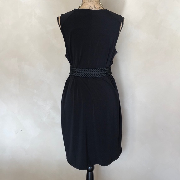 NWT Tahari solid black sleeveless shift dress - Picture 3 of 6